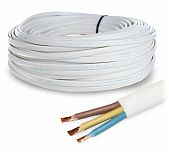 Провод силовой ПУГНП/ПБППг 3х2.5 кв.мм, установочный, белый, длина 50 метров