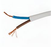 Провод силовой ШВВП 2х0.5 кв.мм, установочный, белый, длина 1 метр