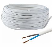 Провод силовой ШВВП 2х0.75 кв.мм, установочный, белый, длина 15 метров