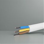 Провод силовой ПУНП/ПБПП 3х2.5 кв.мм, установочный, белый, длина 10 метров