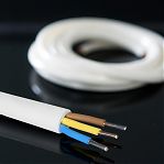 Провод силовой ПУНП/ПБПП 3х2.5 кв.мм, установочный, белый, длина 10 метров