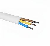 Провод силовой ПУНП/ПБПП Москабель 3х1.5 кв.мм, установочный, белый, длина 1 метр