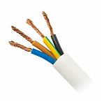 Провод силовой ПВС Москабель 4х10 кв.мм, установочный, белый, длина 1 метр