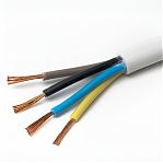 Провод силовой ПВС Москабель 4х10 кв.мм, установочный, белый, длина 1 метр