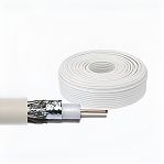 Кабель коаксиальный RG-6, 1х0.9 кв.мм, телевизионный, белый, длина 20 метров