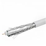 Кабель коаксиальный RG-6, 1х0.9 кв.мм, телевизионный, белый, длина 20 метров