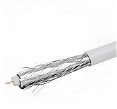 Кабель коаксиальный RG-6, 1х0.9 кв.мм, телевизионный, белый, длина 1 метр