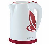 Чайник электрический Energy E-211 диск, 1.8 л, 2.2 кВт, бело-красный