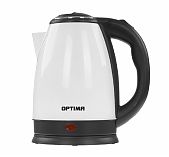 Чайник электрический Optima EK-1808SS, 1.8 л, 1800 Вт, поворот на 360 градусов, белый