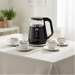 Чайник электрический Brayer BR6105, автоотключение, черный, 1100 Вт, 1 л
