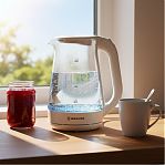 Чайник Brayer BR6112WH 2200 Вт, 1.7 л, белый, с LED подсветкой Для визуального контроля