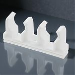 Клипса крепеж полипропиленовая Pro Aqua 25 мм, PA18510P, двойная, без зажима, для труб, белая