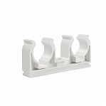 Клипса крепеж полипропиленовая Pro Aqua 25 мм, PA18510P, двойная, без зажима, для труб, белая