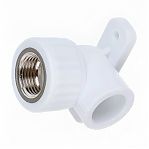 Угол полипропиленовый Pro Aqua PA28012P 25-1/2" ВР, комбинированный с креплением, белый