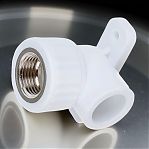 Угол полипропиленовый Pro Aqua PA28012P 25-1/2" ВР, комбинированный с креплением, белый