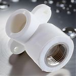 Угол полипропиленовый Pro Aqua PA28012P 25-1/2" ВР, комбинированный с креплением, белый