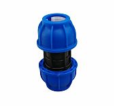 Муфта компрессионная для труб ПНД, КП701020, диаметр 20 мм, соединительная