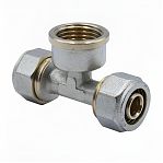 Тройник резьбозажимной 16-3/4"-16 мм, переходной, с накидной гайкой, латунь