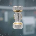 Тройник резьбозажимной 20-3/4"-20 мм, переходной, никелированная латунь