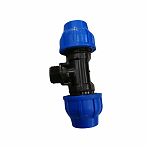 Тройник для труб ПНД, КП711025, 25х3/4"НРх25, переходной, компрессионная с наружной резьбой