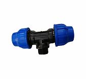 Тройник для труб ПНД, КП711025, 25х3/4"НРх25, переходной, компрессионная с наружной резьбой