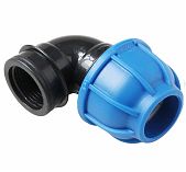 Угол 90 гр. для труб ПНД  Pro Aqua Unio 83025000000F034, d32х3/4, ВР, компрессионный, для систем холодного водоснабжения