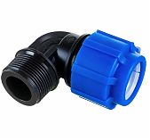 Угол для труб ПНД 32-3/4" НР, для систем холодного водоснабжения, соединительный