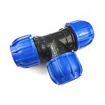 Тройник для труб ПНД 63х63х63 мм, обжимной, полипропилен, для систем холодного водоснабжения