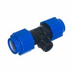 Тройник для труб ПНД КП709040 40х1 1/4"х40, НР, 16 бар, переходной, синий