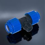 Тройник для труб ПНД КП709040 40х1 1/4"х40, НР, 16 бар, переходной, синий