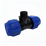 Тройник для труб ПНД КП709040 40х1 1/4"х40, НР, 16 бар, переходной, синий