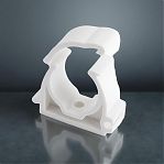 Клипса крепеж полипропиленовая Pro Aqua 50 мм, двойная, с защёлкой, для труб, белая