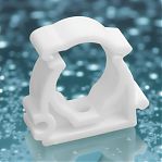 Клипса крепеж полипропиленовая Pro Aqua 50 мм, двойная, с защёлкой, для труб, белая