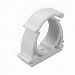 Клипса крепеж полипропиленовая Pro Aqua 50 мм, двойная, с защёлкой, для труб, белая