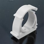 Клипса крепеж полипропиленовая Pro Aqua 50 мм, двойная, с защёлкой, для труб, белая