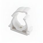 Клипса крепеж полипропиленовая Pro Aqua 50 мм, двойная, с защёлкой, для труб, белая