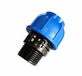 Муфта переходная, компрессионная ПНД 20-3/4" НР, с наружной резьбой для трубопровода