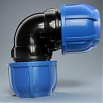 Угол для труб ПНД КП706040 32х32 мм, для систем холодного водоснабжения, соединительный