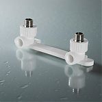 Планка монтажная с водорозетками Pro Aqua 20-1/2" НР, комплект для смесителя, белая