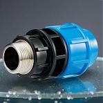 Муфта полипропиленовая Джилекс, 32-1" НР, комбинированная, синяя