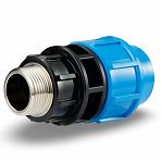 Муфта полипропиленовая Джилекс, 32-1" НР, комбинированная, синяя