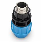 Муфта полипропиленовая Джилекс, 32-1" НР, комбинированная, синяя