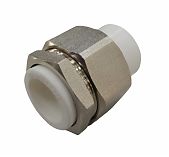 Муфта полипропиленовая Frap F103.3232 PPR HJ 32, 32х32 мм, разъемная, комбинированная, белая