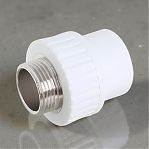 Муфта полипропиленовая Frap 25-1", НР, F112.2506, комбинированная, белая