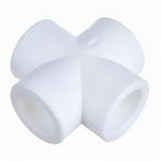 Крестовина полипропиленовая Pro Aqua, 25 мм, плоскостная, 4 выхода, белая