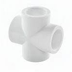 Крестовина полипропиленовая Pro Aqua, 25 мм, плоскостная, 4 выхода, белая