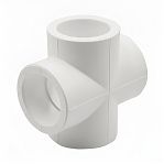 Крестовина полипропиленовая Pro Aqua, 25 мм, плоскостная, 4 выхода, белая