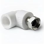 Угол полипропиленовый Pro Aqua 20-1/2" комбинированный, с накидной гайкой, белый