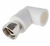 Угол полипропиленовый Pro Aqua 20-3/4" комбинированный, с накидной гайкой, белый
