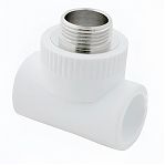 Тройник полипропиленовый Pro Aqua 20х3/4"х20, НР, комбинированный, переходной, белый